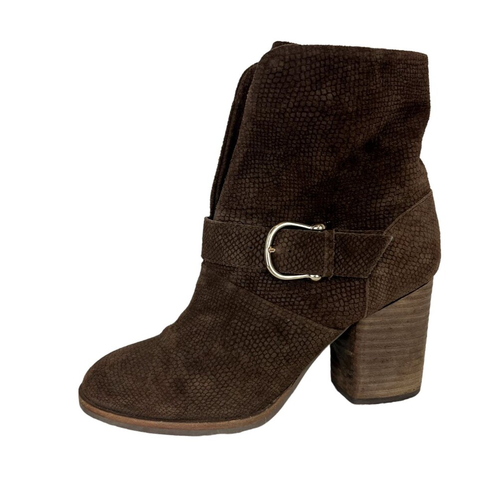 Isola Lavoy Brown Suede Heeled Ankle Boots with Ankle Strap Size US 6.5